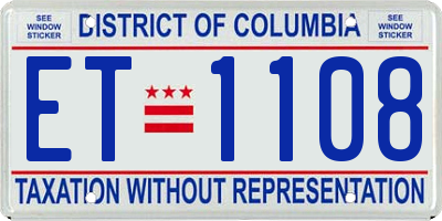 DC license plate ET1108
