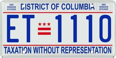 DC license plate ET1110