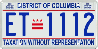 DC license plate ET1112