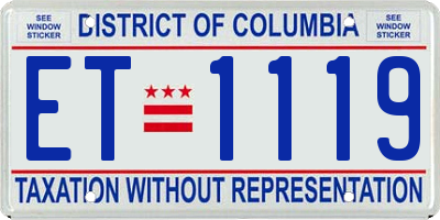 DC license plate ET1119
