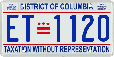 DC license plate ET1120