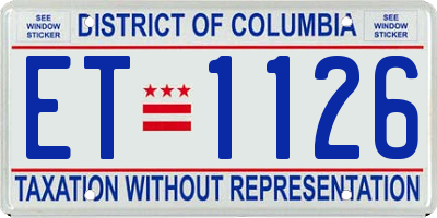 DC license plate ET1126