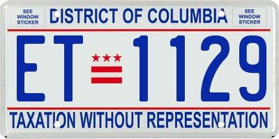 DC license plate ET1129