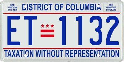 DC license plate ET1132