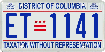 DC license plate ET1141