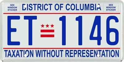 DC license plate ET1146
