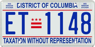 DC license plate ET1148