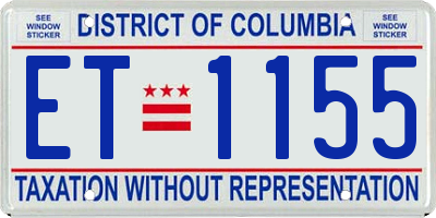 DC license plate ET1155