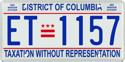 DC license plate ET1157