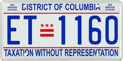DC license plate ET1160