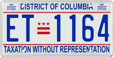 DC license plate ET1164