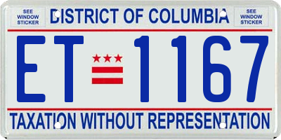 DC license plate ET1167