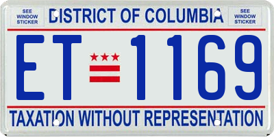 DC license plate ET1169