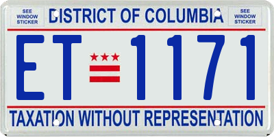 DC license plate ET1171