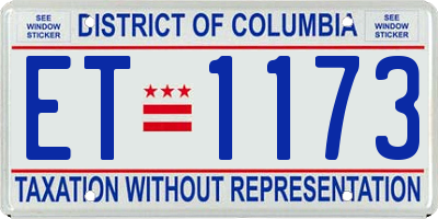 DC license plate ET1173