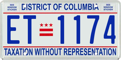 DC license plate ET1174