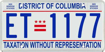 DC license plate ET1177