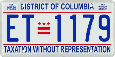 DC license plate ET1179