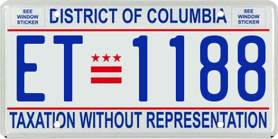 DC license plate ET1188