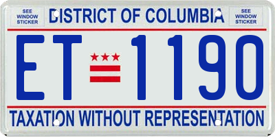 DC license plate ET1190