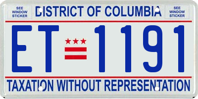 DC license plate ET1191