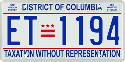 DC license plate ET1194