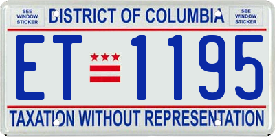 DC license plate ET1195