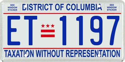 DC license plate ET1197