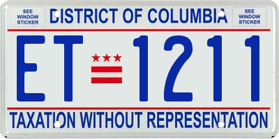 DC license plate ET1211