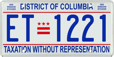 DC license plate ET1221