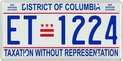 DC license plate ET1224