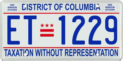 DC license plate ET1229