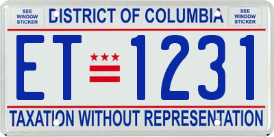 DC license plate ET1231