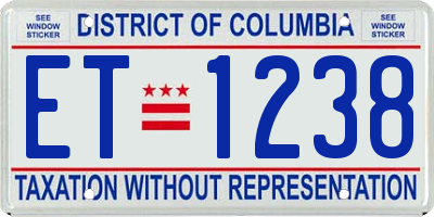 DC license plate ET1238