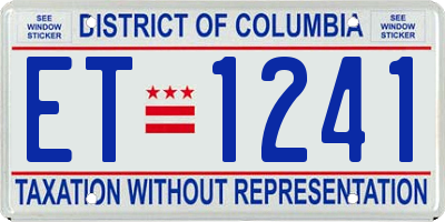 DC license plate ET1241