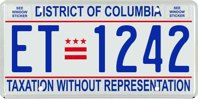 DC license plate ET1242