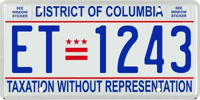 DC license plate ET1243