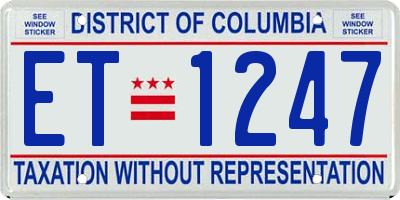 DC license plate ET1247