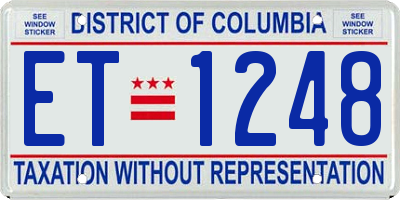 DC license plate ET1248