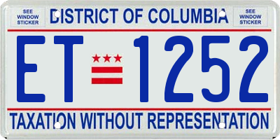 DC license plate ET1252