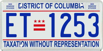 DC license plate ET1253
