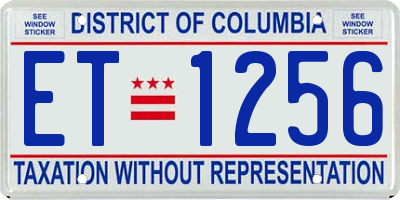 DC license plate ET1256