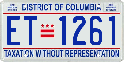 DC license plate ET1261