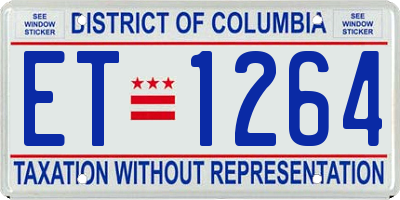 DC license plate ET1264