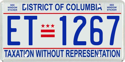 DC license plate ET1267