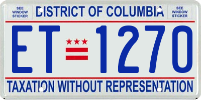 DC license plate ET1270