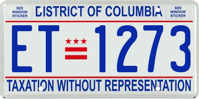DC license plate ET1273