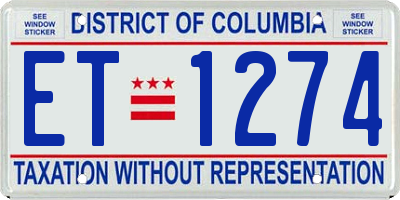 DC license plate ET1274