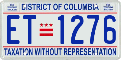 DC license plate ET1276