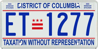 DC license plate ET1277